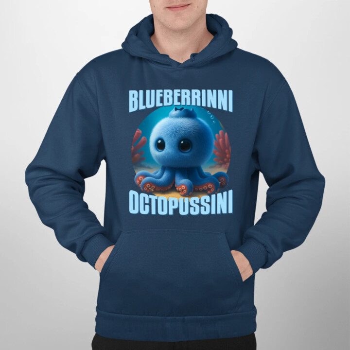 Blueberrinni Octopussini - Italian Brainrot - chobotnice borůvka - pánská mikina s potiskem