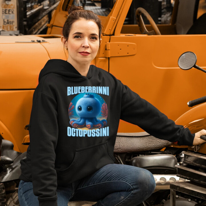 Blueberrinni Octopussini - Italian Brainrot - chobotnice borůvka - dámská mikina s potiskem