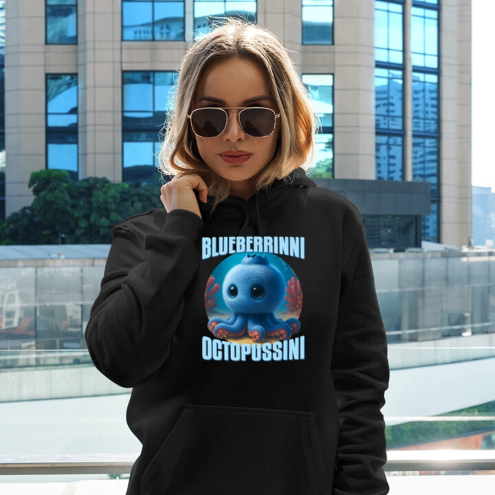 Blueberrinni Octopussini - Italian Brainrot - chobotnice borůvka - dámská mikina s potiskem