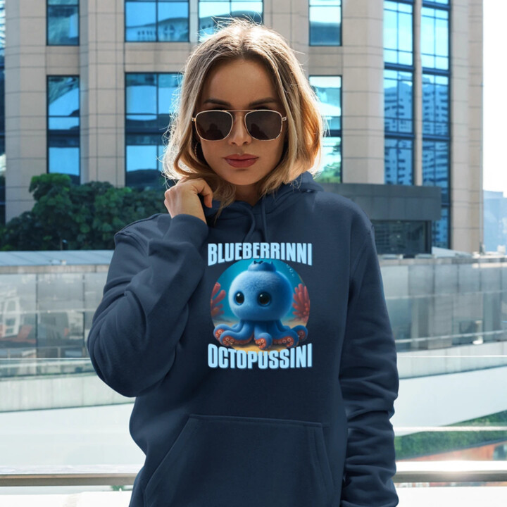 Blueberrinni Octopussini - Italian Brainrot - chobotnice borůvka - dámská mikina s potiskem