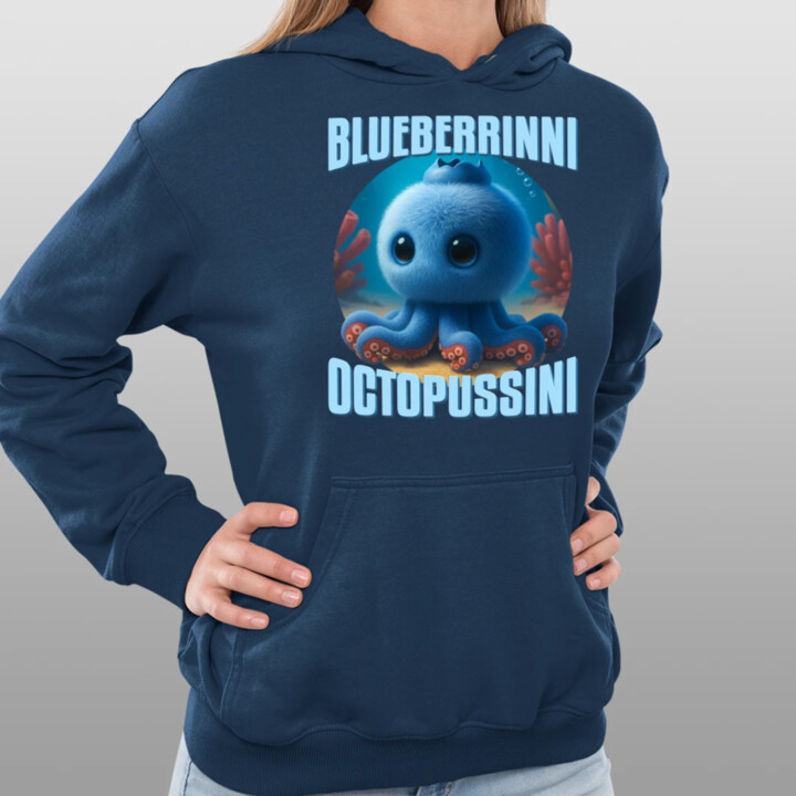 Blueberrinni Octopussini - Italian Brainrot - chobotnice borůvka - dámská mikina s potiskem