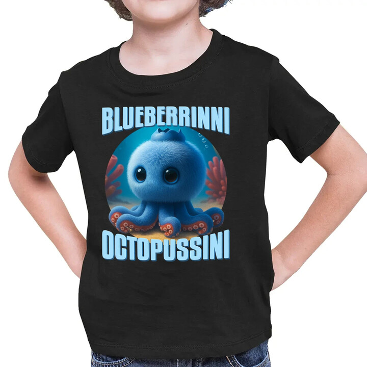 Blueberrinni Octopussini - Italian Brainrot - chobotnice borůvka - dětské tričko s potiskem
