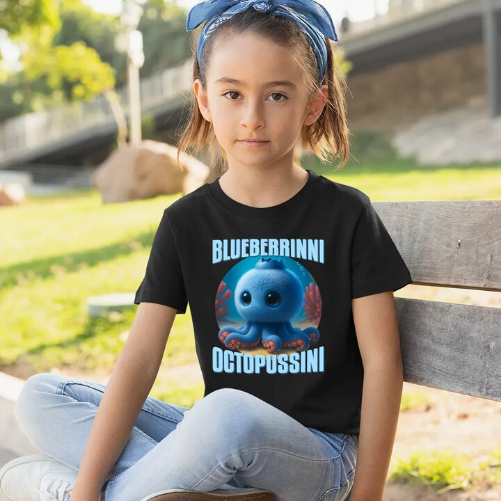 Blueberrinni Octopussini - Italian Brainrot - chobotnice borůvka - dětské tričko s potiskem