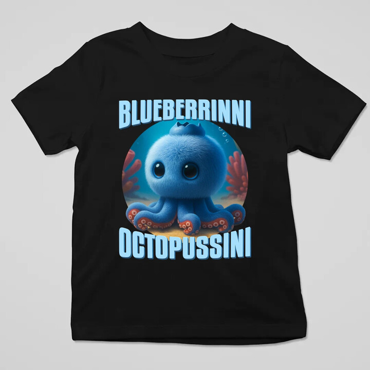 Blueberrinni Octopussini - Italian Brainrot - chobotnice borůvka - dětské tričko s potiskem
