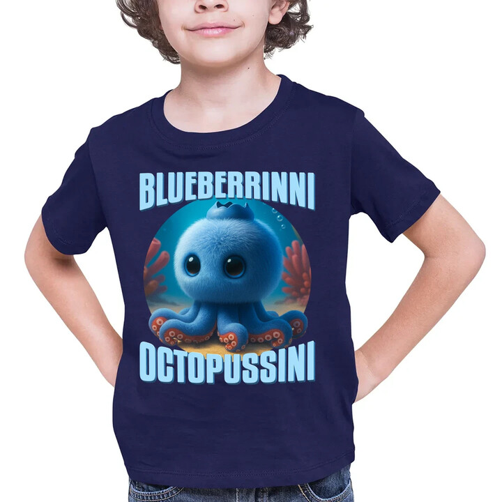 Blueberrinni Octopussini - Italian Brainrot - chobotnice borůvka - dětské tričko s potiskem