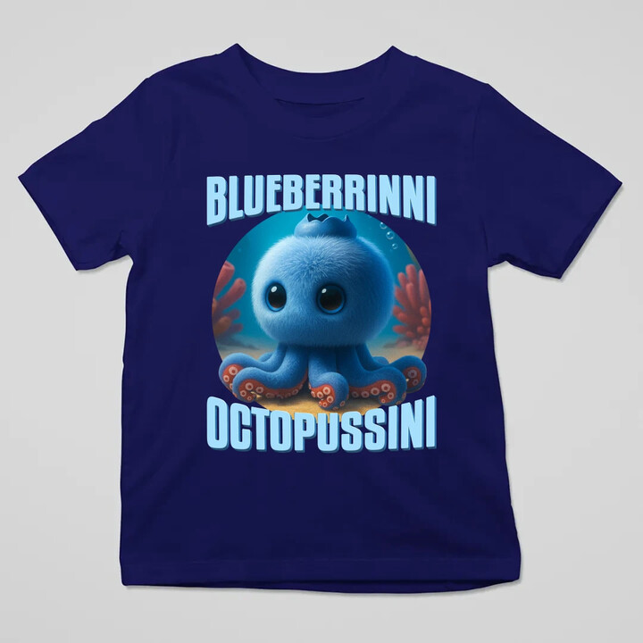 Blueberrinni Octopussini - Italian Brainrot - chobotnice borůvka - dětské tričko s potiskem