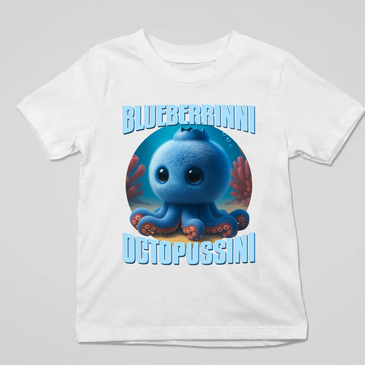 Blueberrinni Octopussini - Italian Brainrot - chobotnice borůvka - dětské tričko s potiskem