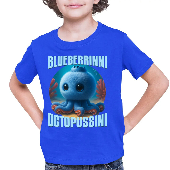Blueberrinni Octopussini - Italian Brainrot - chobotnice borůvka - dětské tričko s potiskem