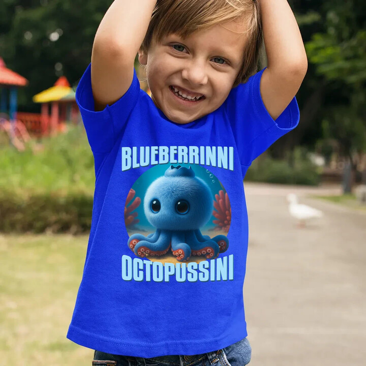 Blueberrinni Octopussini - Italian Brainrot - chobotnice borůvka - dětské tričko s potiskem
