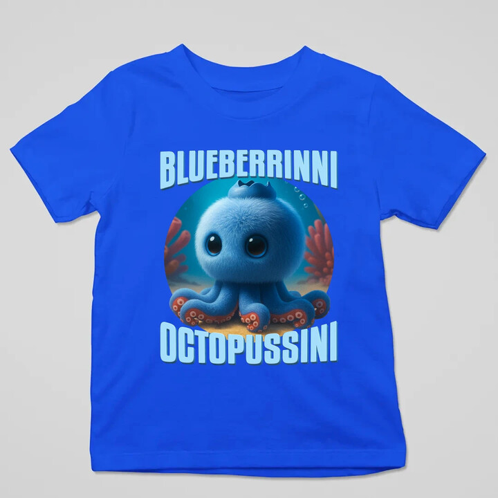 Blueberrinni Octopussini - Italian Brainrot - chobotnice borůvka - dětské tričko s potiskem