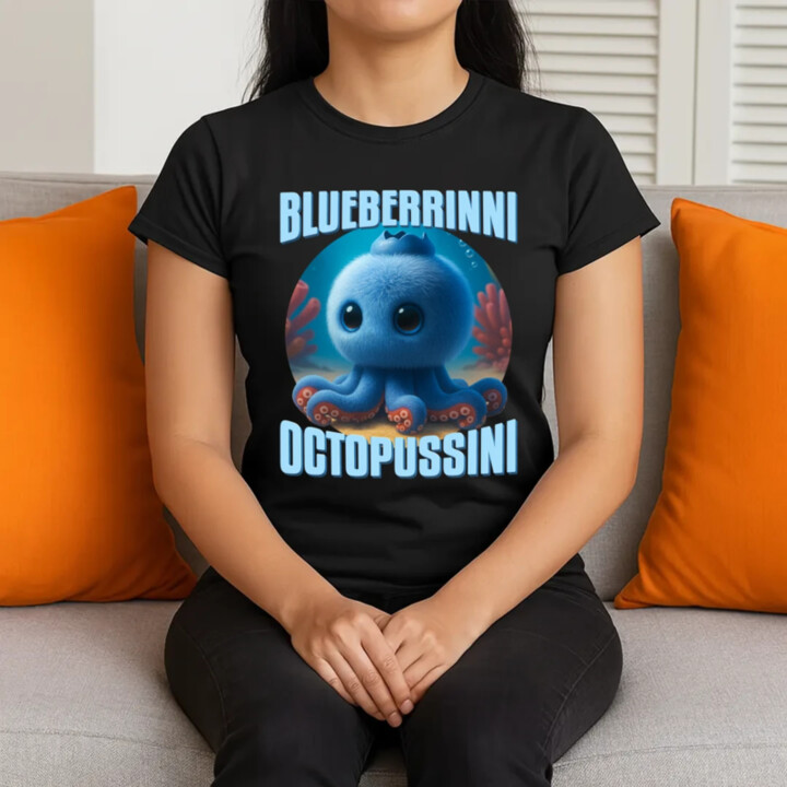 Blueberrinni Octopussini - Italian Brainrot - chobotnice borůvka  - dámské tričko s potiskem