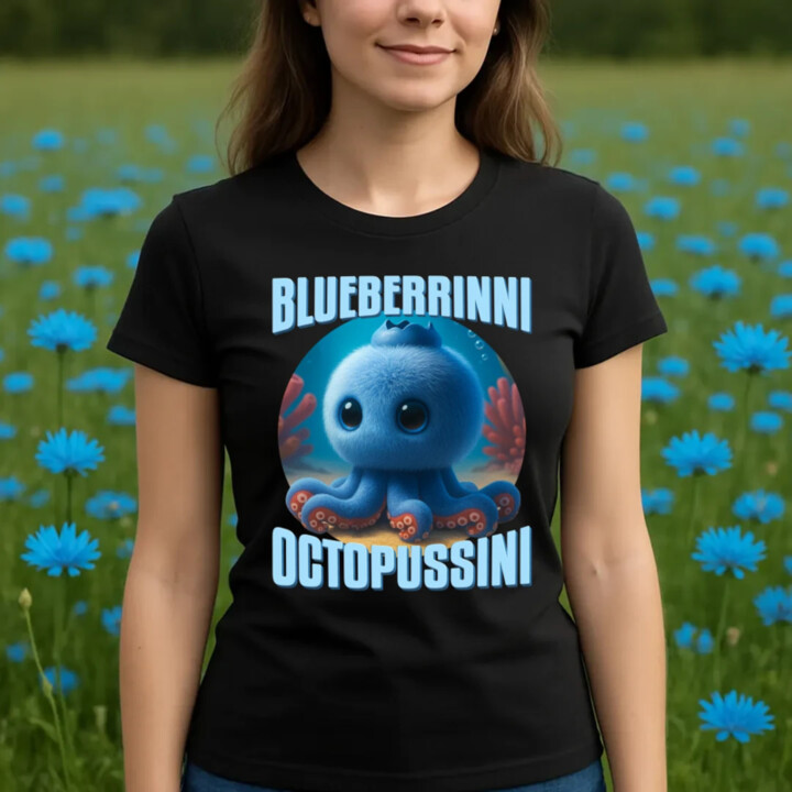 Blueberrinni Octopussini - Italian Brainrot - chobotnice borůvka  - dámské tričko s potiskem