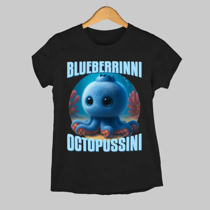 Blueberrinni Octopussini - Italian Brainrot - chobotnice borůvka  - dámské tričko s potiskem