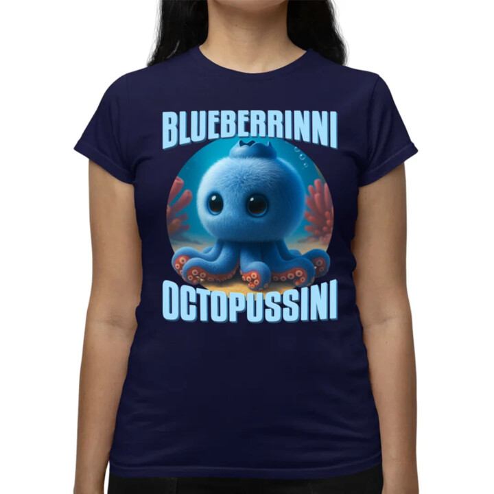 Blueberrinni Octopussini - Italian Brainrot - chobotnice borůvka  - dámské tričko s potiskem
