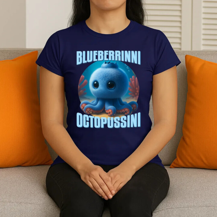 Blueberrinni Octopussini - Italian Brainrot - chobotnice borůvka  - dámské tričko s potiskem