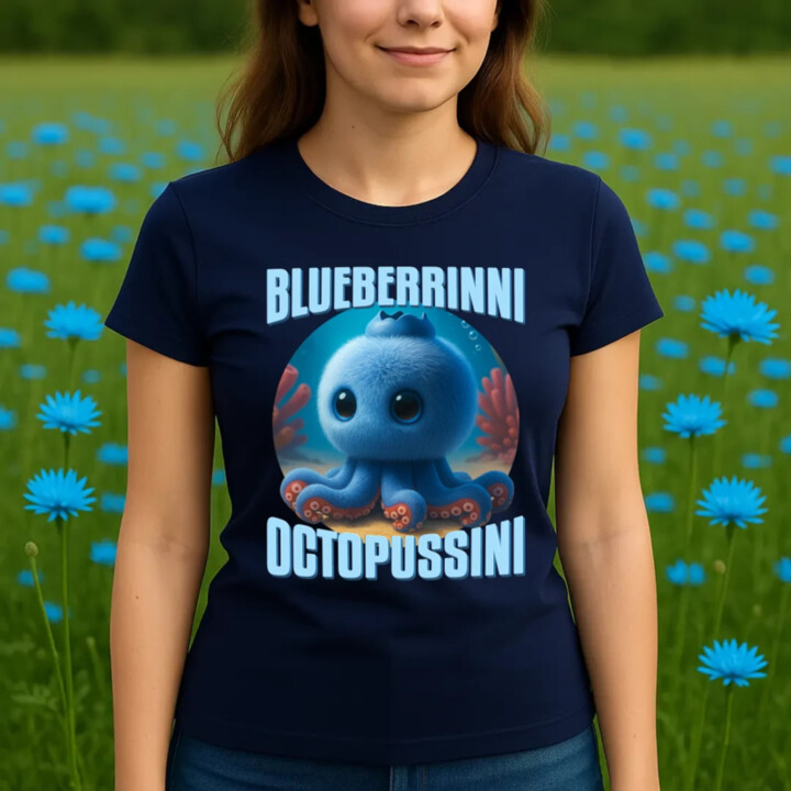 Blueberrinni Octopussini - Italian Brainrot - chobotnice borůvka  - dámské tričko s potiskem