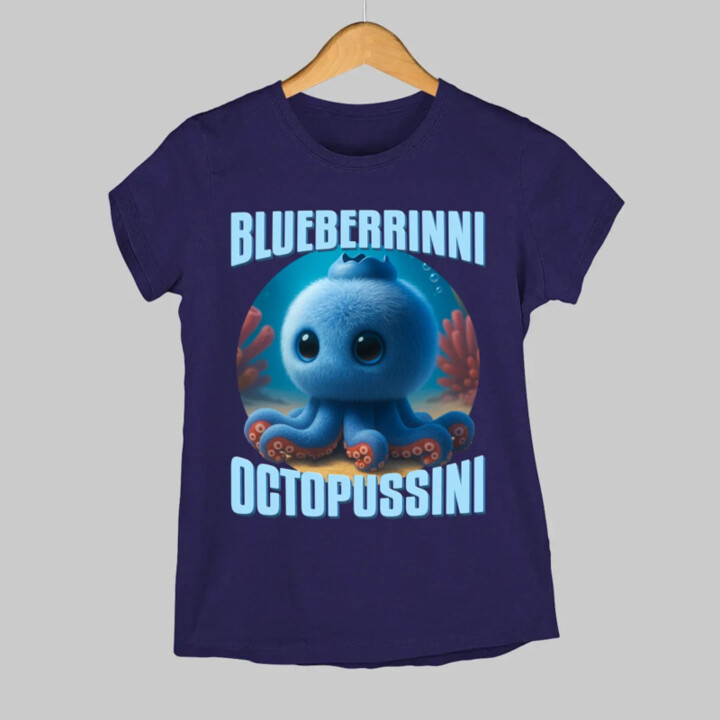 Blueberrinni Octopussini - Italian Brainrot - chobotnice borůvka  - dámské tričko s potiskem