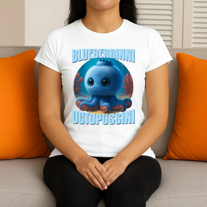 Blueberrinni Octopussini - Italian Brainrot - chobotnice borůvka  - dámské tričko s potiskem