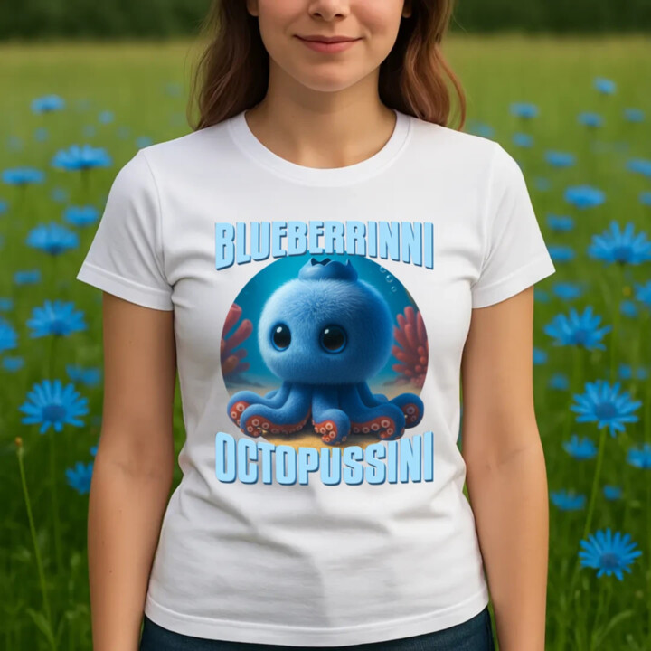 Blueberrinni Octopussini - Italian Brainrot - chobotnice borůvka  - dámské tričko s potiskem