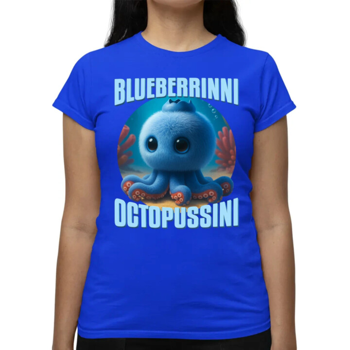 Blueberrinni Octopussini - Italian Brainrot - chobotnice borůvka  - dámské tričko s potiskem