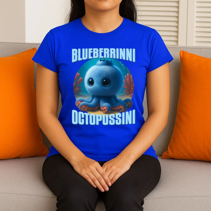 Blueberrinni Octopussini - Italian Brainrot - chobotnice borůvka  - dámské tričko s potiskem