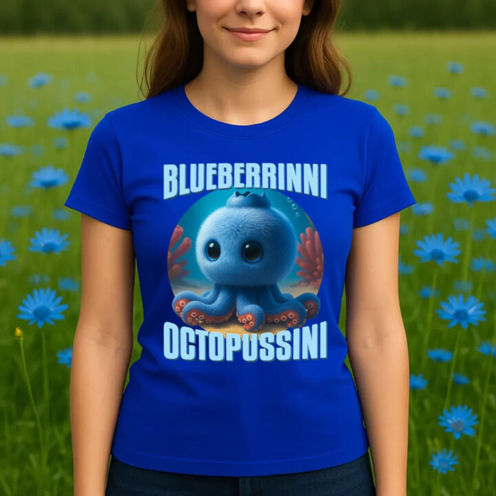 Blueberrinni Octopussini - Italian Brainrot - chobotnice borůvka  - dámské tričko s potiskem