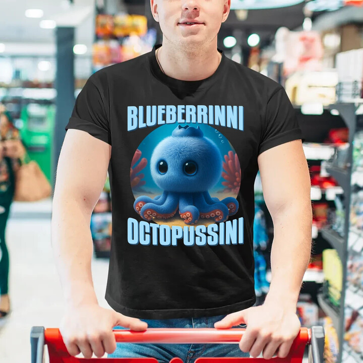 Blueberrinni Octopussini - Italian Brainrot - chobotnice borůvka - pánské tričko s potiskem