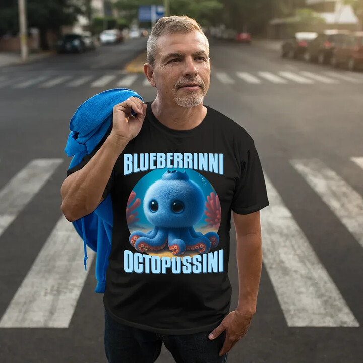 Blueberrinni Octopussini - Italian Brainrot - chobotnice borůvka - pánské tričko s potiskem