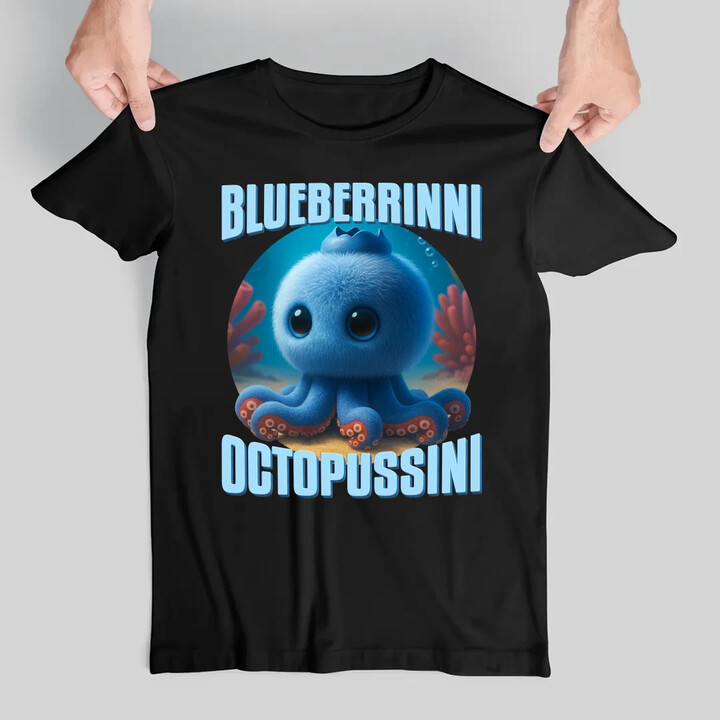 Blueberrinni Octopussini - Italian Brainrot - chobotnice borůvka - pánské tričko s potiskem