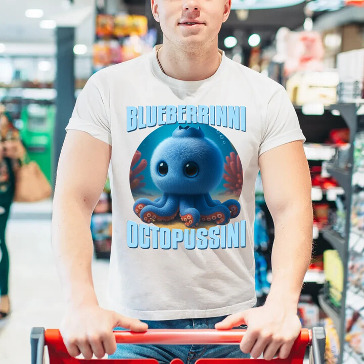 Blueberrinni Octopussini - Italian Brainrot - chobotnice borůvka - pánské tričko s potiskem