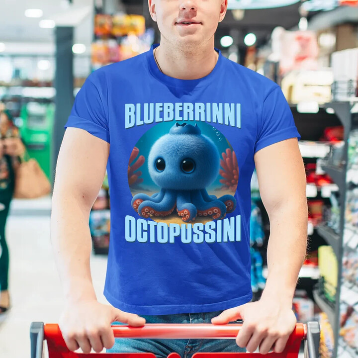 Blueberrinni Octopussini - Italian Brainrot - chobotnice borůvka - pánské tričko s potiskem