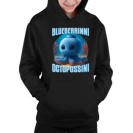 Blueberrinni Octopussini - Italian Brainrot - chobotnice borůvka - dětská mikina s kapucí