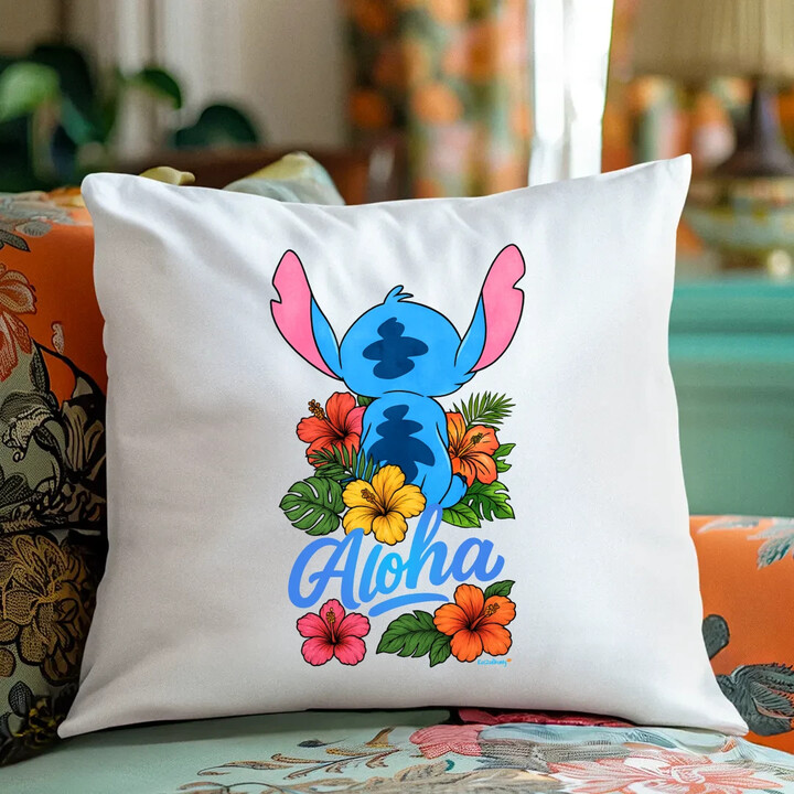 Aloha - polštář s potiskem pro fanoušky Lilo i Stich