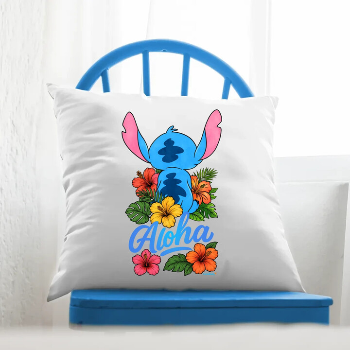 Aloha - polštář s potiskem pro fanoušky Lilo i Stich