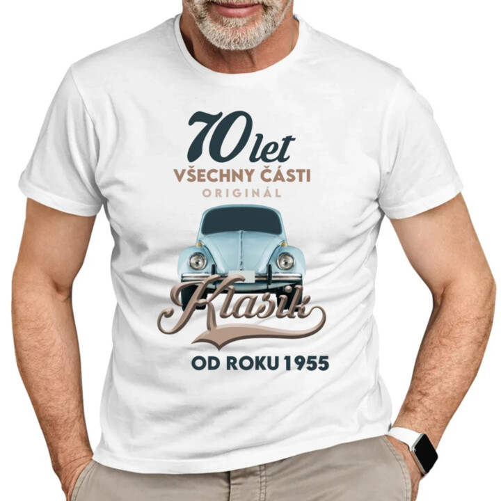 70 let - Všechny části originál - Klasik od roku 1955 - pánské tričko s potiskem