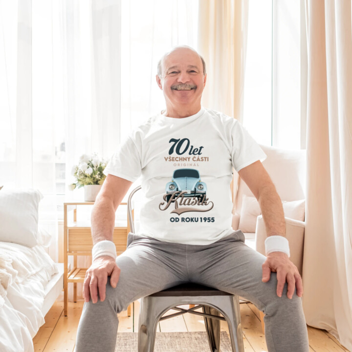 70 let - Všechny části originál - Klasik od roku 1955 - pánské tričko s potiskem