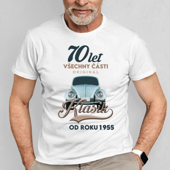 70 let - Všechny části originál - Klasik od roku 1955 - pánské tričko s potiskem