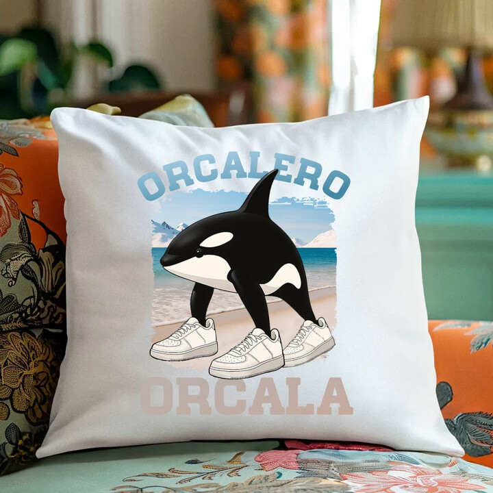 Orcalero Orcala - kosatka v botách - Italian Brainrot - polštář s potiskem