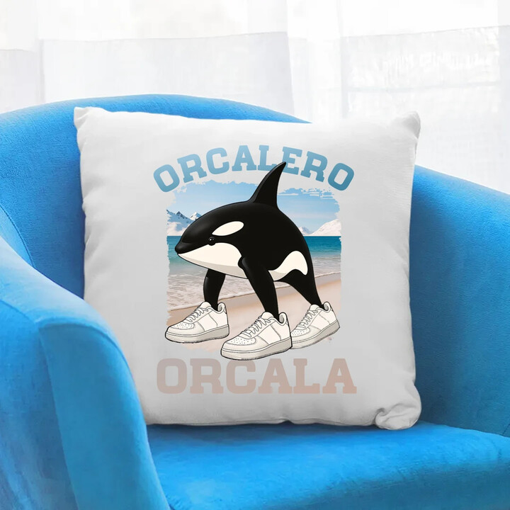Orcalero Orcala - kosatka v botách - Italian Brainrot - polštář s potiskem