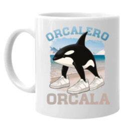 Orcalero Orcala - kosatka v botách - Italian Brainrot - hrnek s potiskem