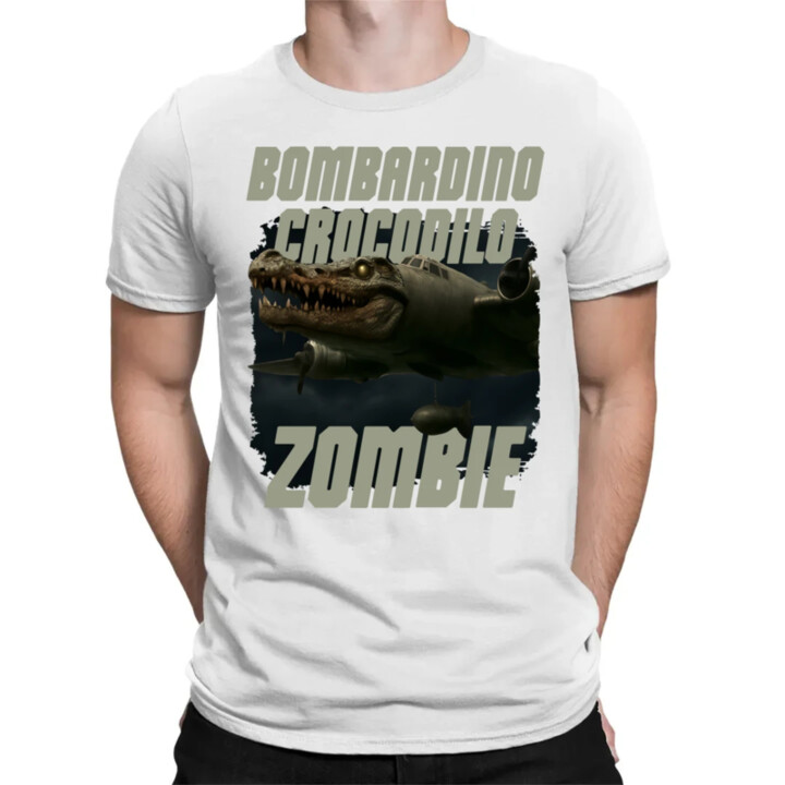 Bombardino Crocodilo zombie - krokodýl bombardér - Italian Brainrot - pánské tričko s potiskem