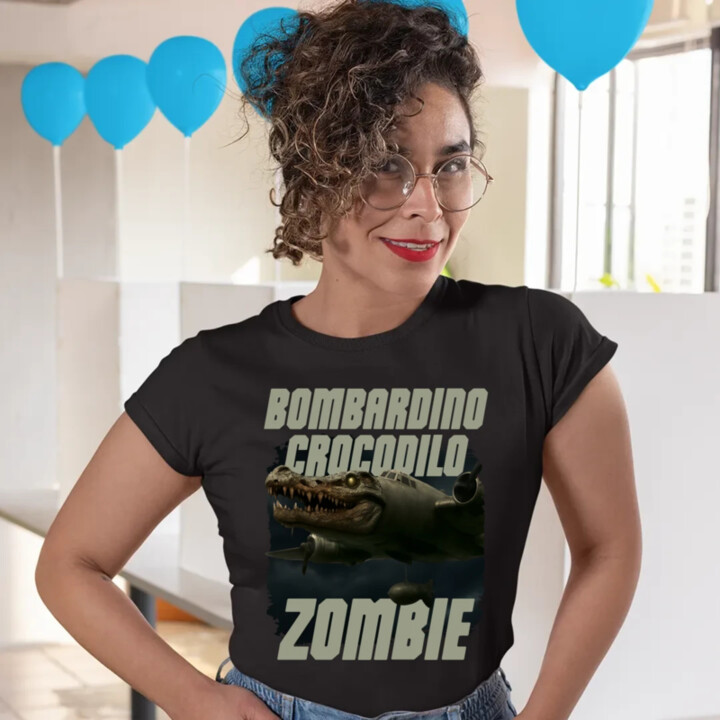 Bombardino Crocodilo zombie - krokodýl bombardér - Italian Brainrot  - dámské tričko s potiskem