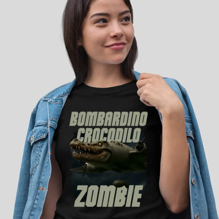Bombardino Crocodilo zombie - krokodýl bombardér - Italian Brainrot  - dámské tričko s potiskem