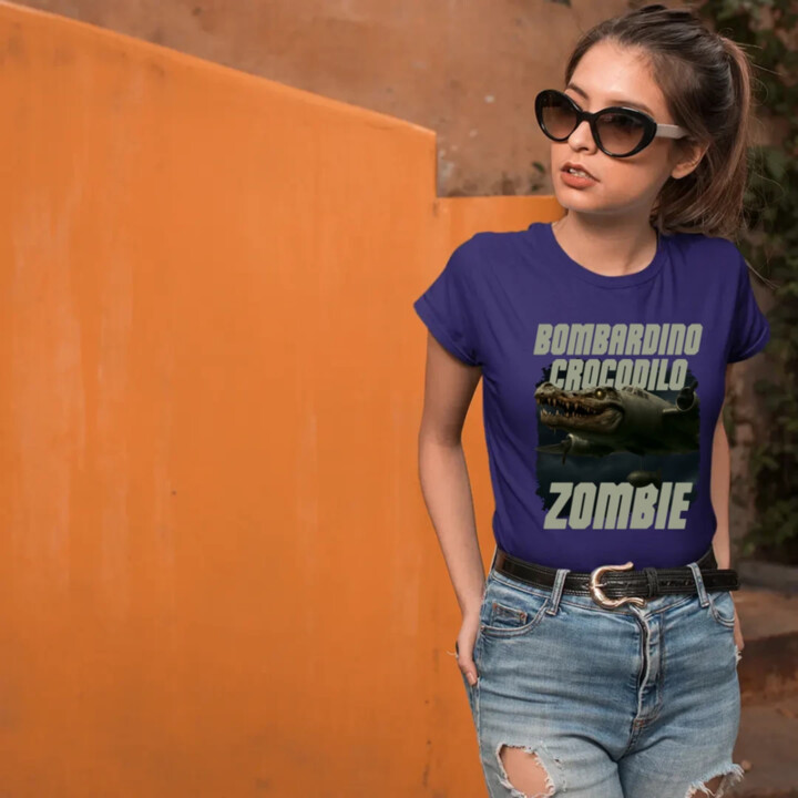 Bombardino Crocodilo zombie - krokodýl bombardér - Italian Brainrot  - dámské tričko s potiskem