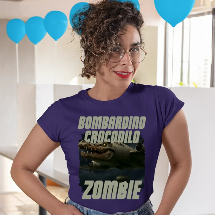 Bombardino Crocodilo zombie - krokodýl bombardér - Italian Brainrot  - dámské tričko s potiskem