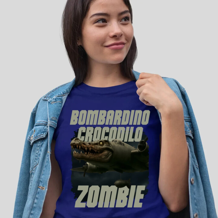 Bombardino Crocodilo zombie - krokodýl bombardér - Italian Brainrot  - dámské tričko s potiskem