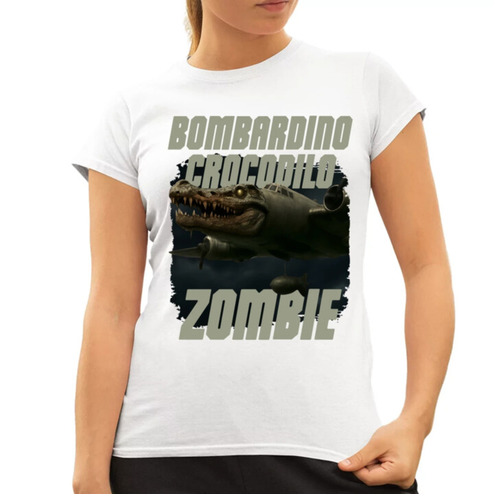 Bombardino Crocodilo zombie - krokodýl bombardér - Italian Brainrot  - dámské tričko s potiskem