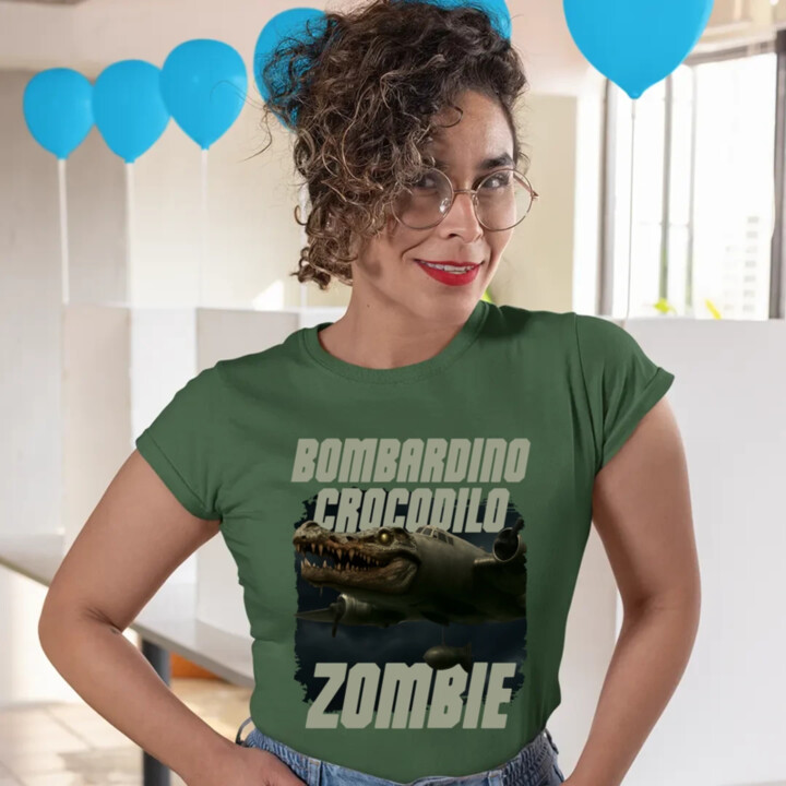 Bombardino Crocodilo zombie - krokodýl bombardér - Italian Brainrot  - dámské tričko s potiskem