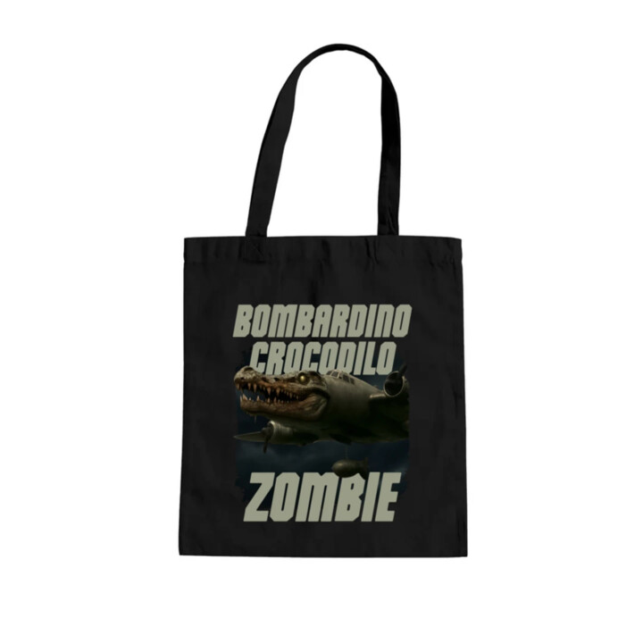 Bombardino Crocodilo zombie - krokodýl bombardér - Italian Brainrot - taška s potiskem