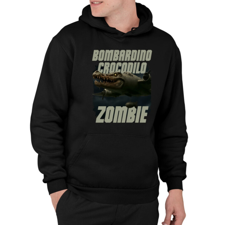 Bombardino Crocodilo zombie - krokodýl bombardér - Italian Brainrot - pánská mikina s potiskem